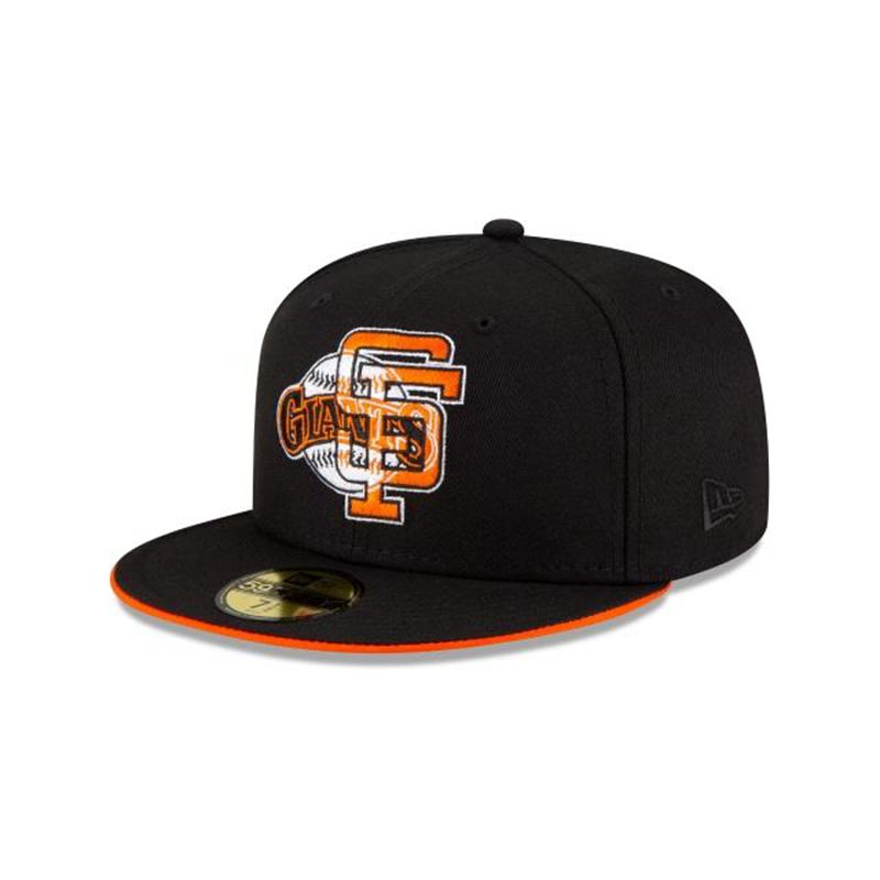 MLB San Francisco Giants Double Logo 59Fifty Fitted (OOT3846) - Black New Era Caps